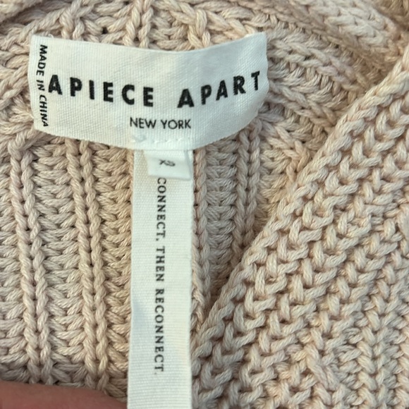 APiece Apart New York Cable Detail Cashmere/Cotton Blend Sweater - Picture 3 of 6